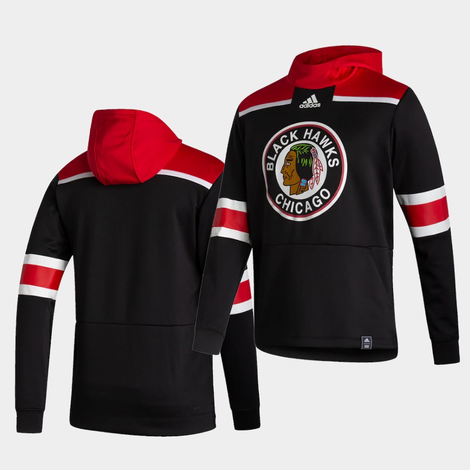 Men Chicago Blackhawks Blank Black NHL 2021 Adidas Pullover Hoodie Jersey->arizona coyotes->NHL Jersey